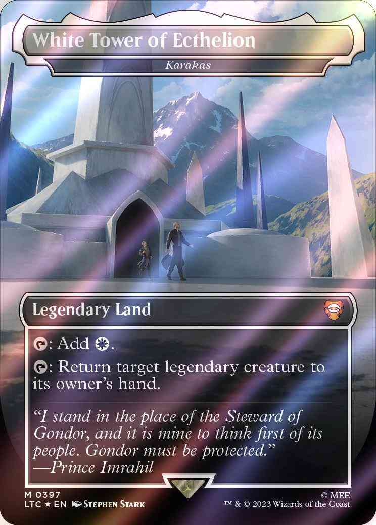 White Tower of Ecthelion - Karakas [397] [Borderless] [Realms and Relics] [The Lord of the Rings: Tales of Middle-earth: Commander] [Surge Foil]