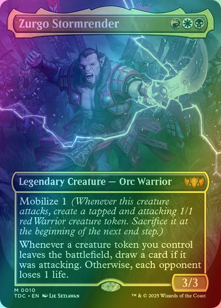 Zurgo Stormrender [10] [Borderless] [Tarkir: Dragonstorm: Commander] [Foil]