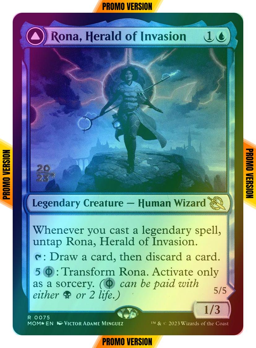 Rona, Herald of Invasion // Rona, Tolarian Obliterator [75s] [Prerelease] [March of the Machine: Promos] [Foil]