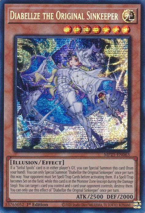 Diabellze the Original Sinkeeper - MP25-EN063 - Prismatic Secret Rare - 1st Edition