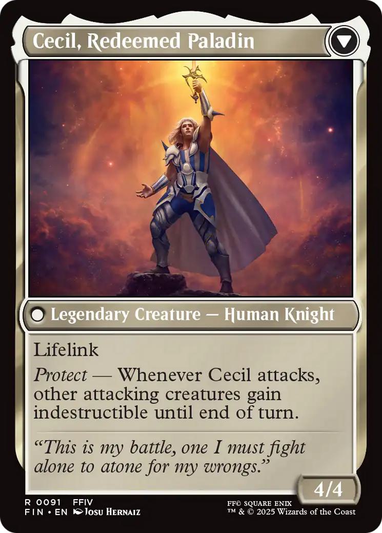 Cecil, Dark Knight // Cecil, Redeemed Paladin [91] [FINAL FANTASY] [Non-Foil]
