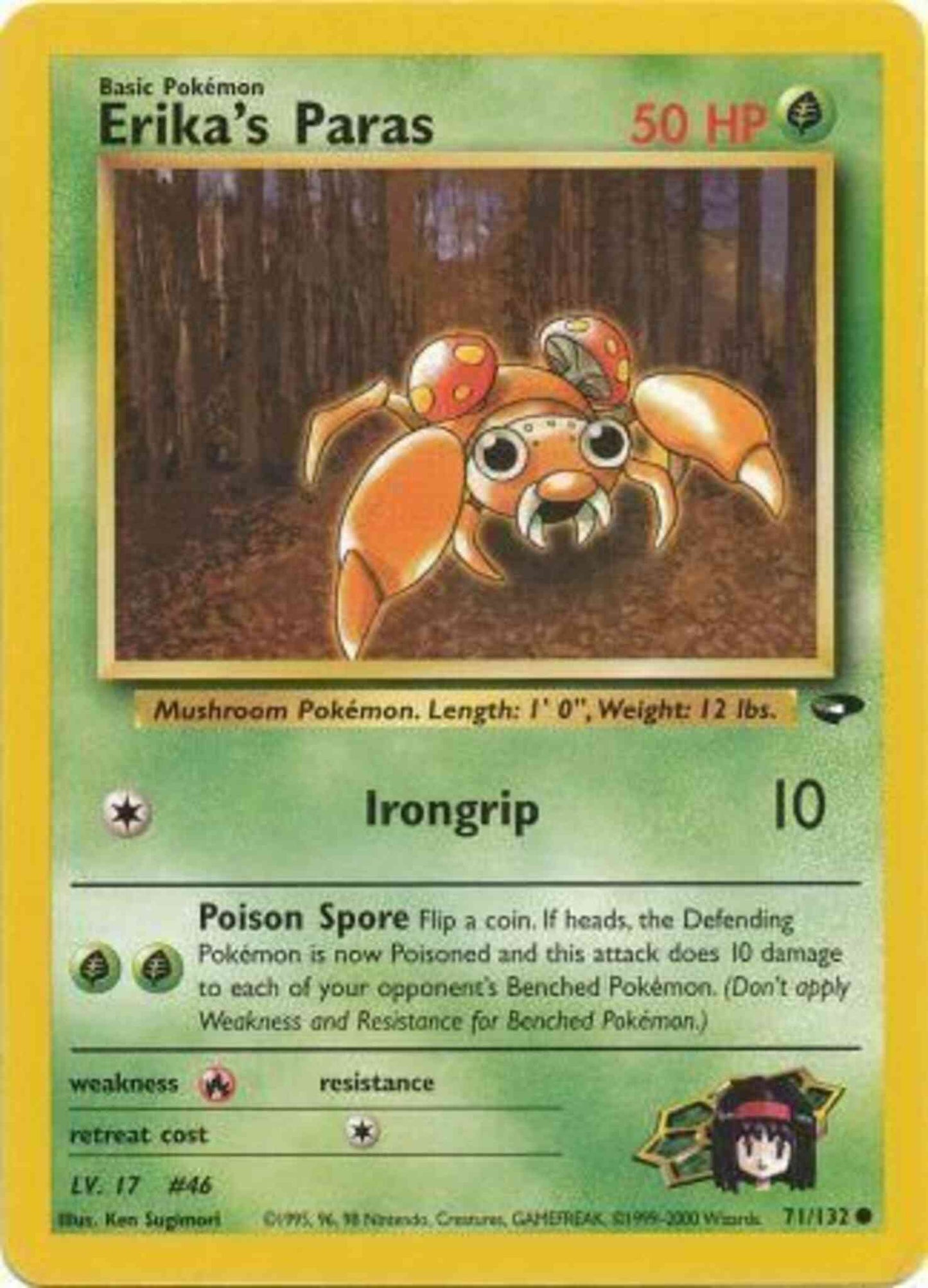 Erika's Paras - 71/132 - Common - Unlimited [gym2U-71] [Non-Holo]