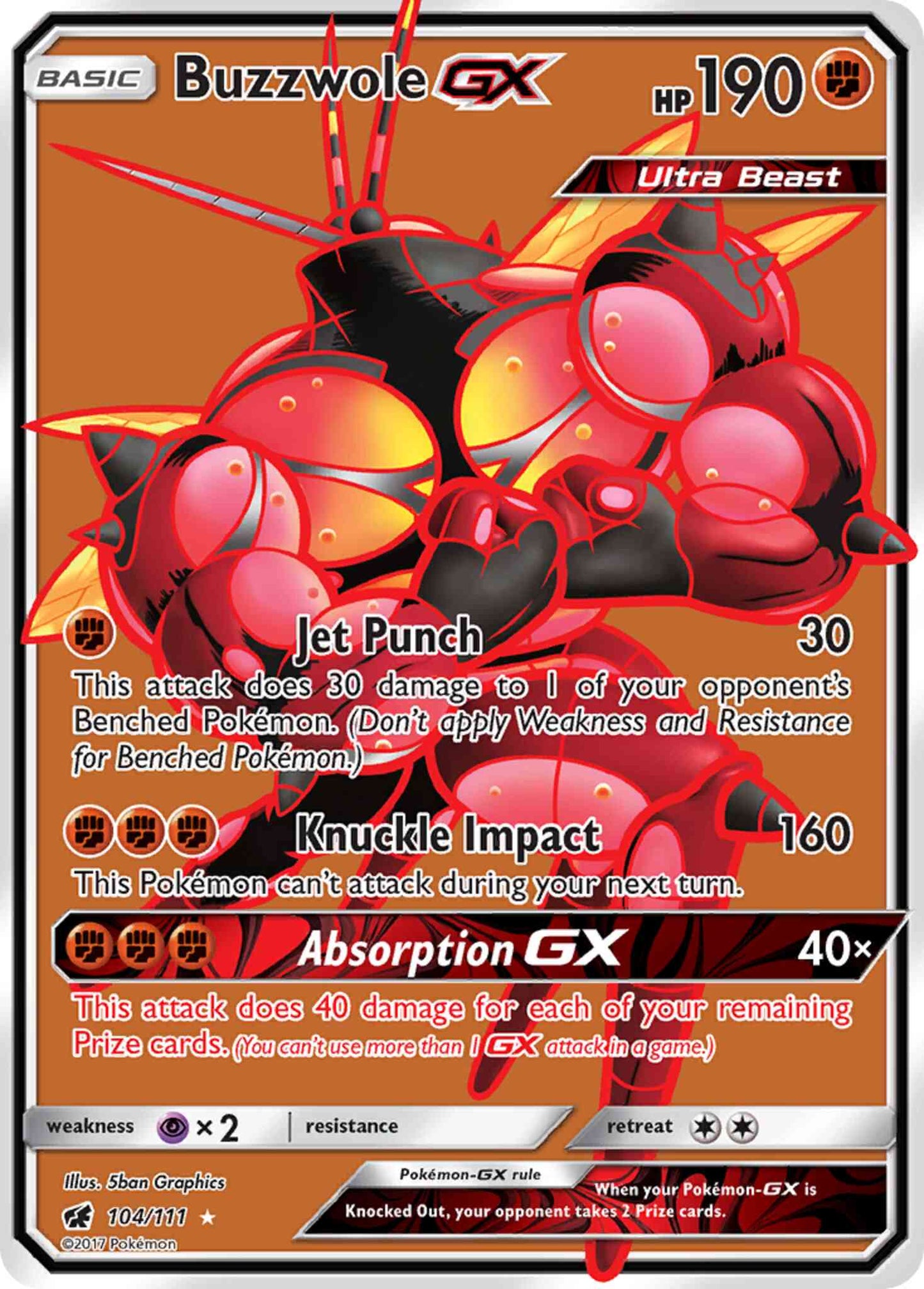 Buzzwole-GX - 104/111 - Rare Ultra [sm4-104] [Ultra]