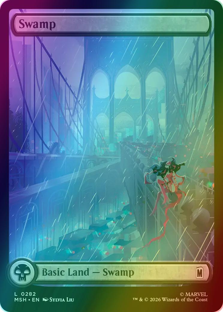 Swamp [282] [Full Art] [City Calm] [Marvel Super Heroes] [Foil]