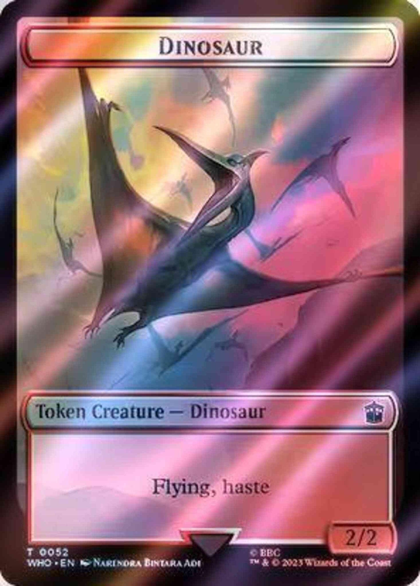 Dinosaur Token (52) // Human Token (37) [Universes Beyond: Doctor Who: Tokens] [Surge Foil]