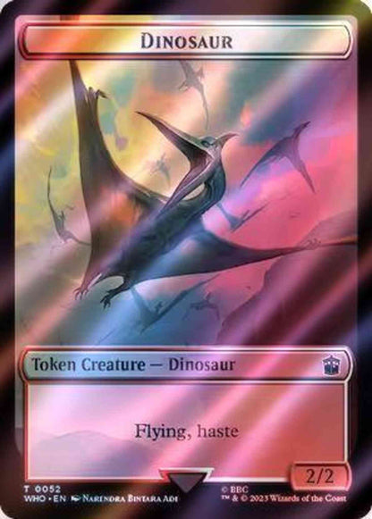 Dinosaur Token (52) // Human Token (37) [Universes Beyond: Doctor Who: Tokens] [Surge Foil]