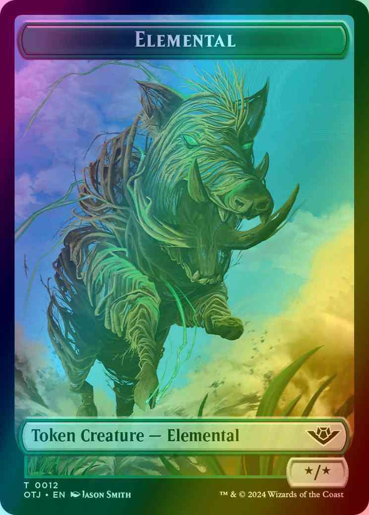 Elemental Token (12) // Treasure Token (18) [Outlaws of Thunder Junction: Tokens] [Foil]
