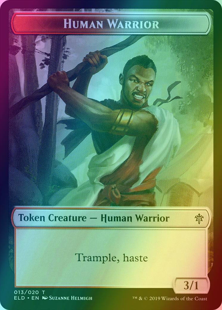 Food Token (15) // Human Warrior Token (13) [Throne of Eldraine Tokens] [Foil]
