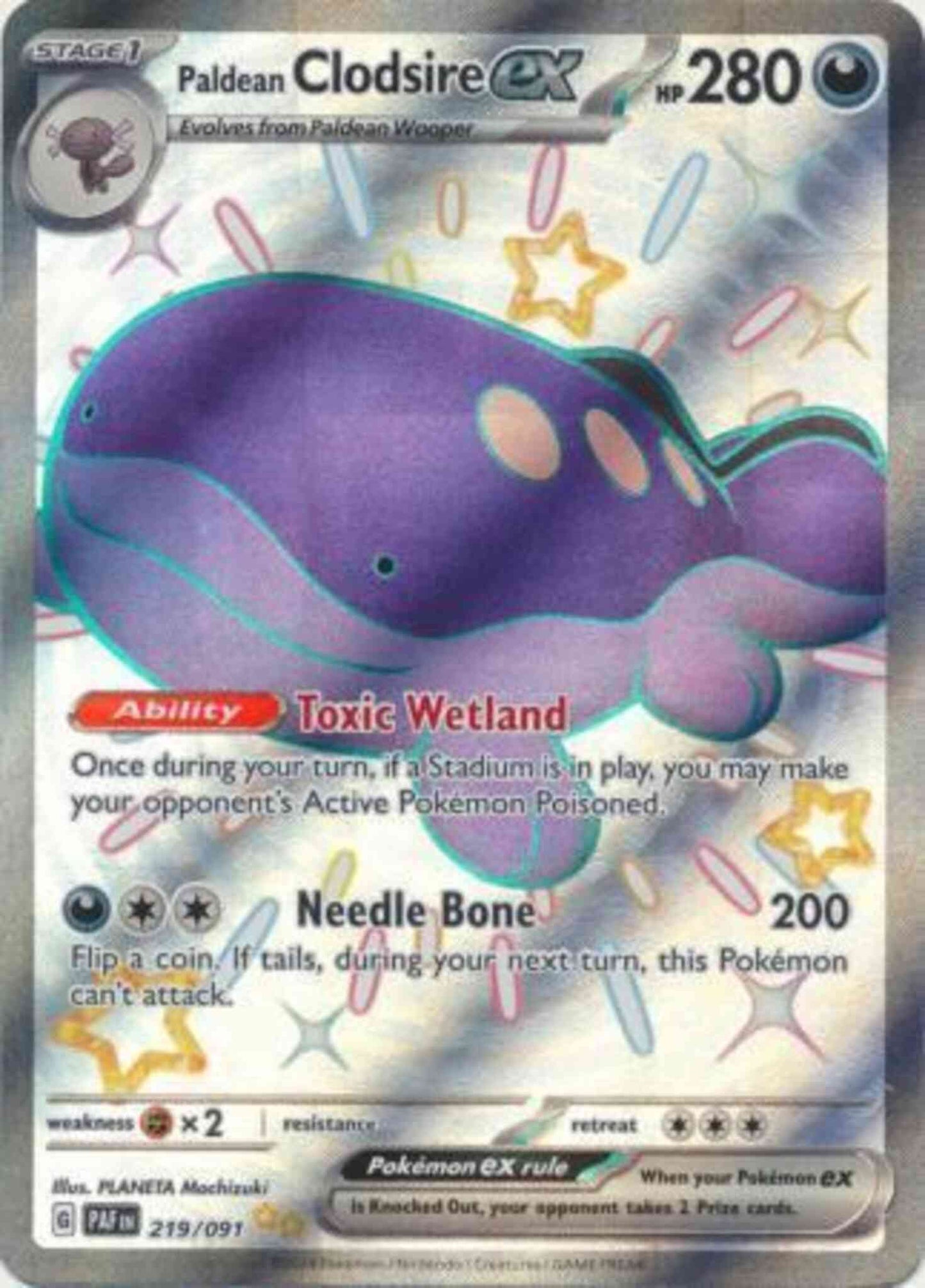 Paldean Clodsire ex - 219/091 - Shiny Ultra Rare [sv045-219] [Ultra]