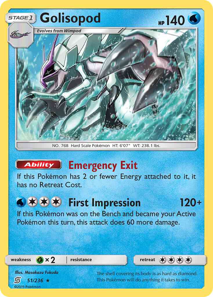 Golisopod - 51/236 - Rare Holo [sm11-51] [Reverse Holo]
