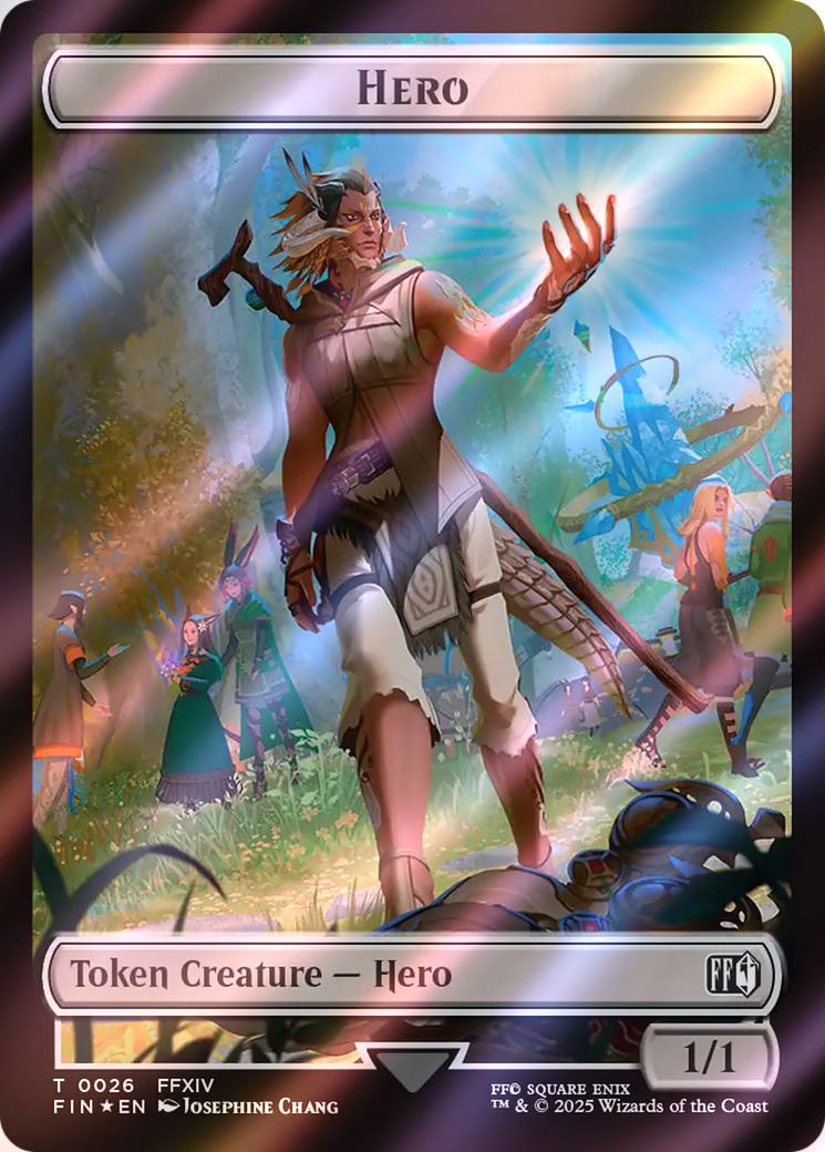 Hero Token (26) // Spirit Token (03) [TFIN/TFIC Set Symbol] [FINAL FANTASY: Commander: Tokens] [Surge Foil]