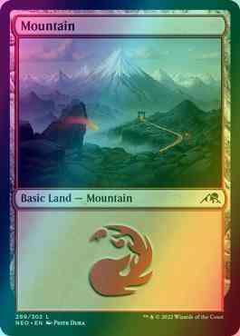 Mountain [289] [Kamigawa: Neon Dynasty] [Foil]