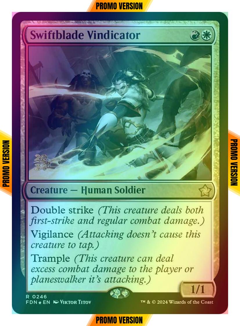 Swiftblade Vindicator [246s] [Prerelease] [Foundations: Promos] [Foil]