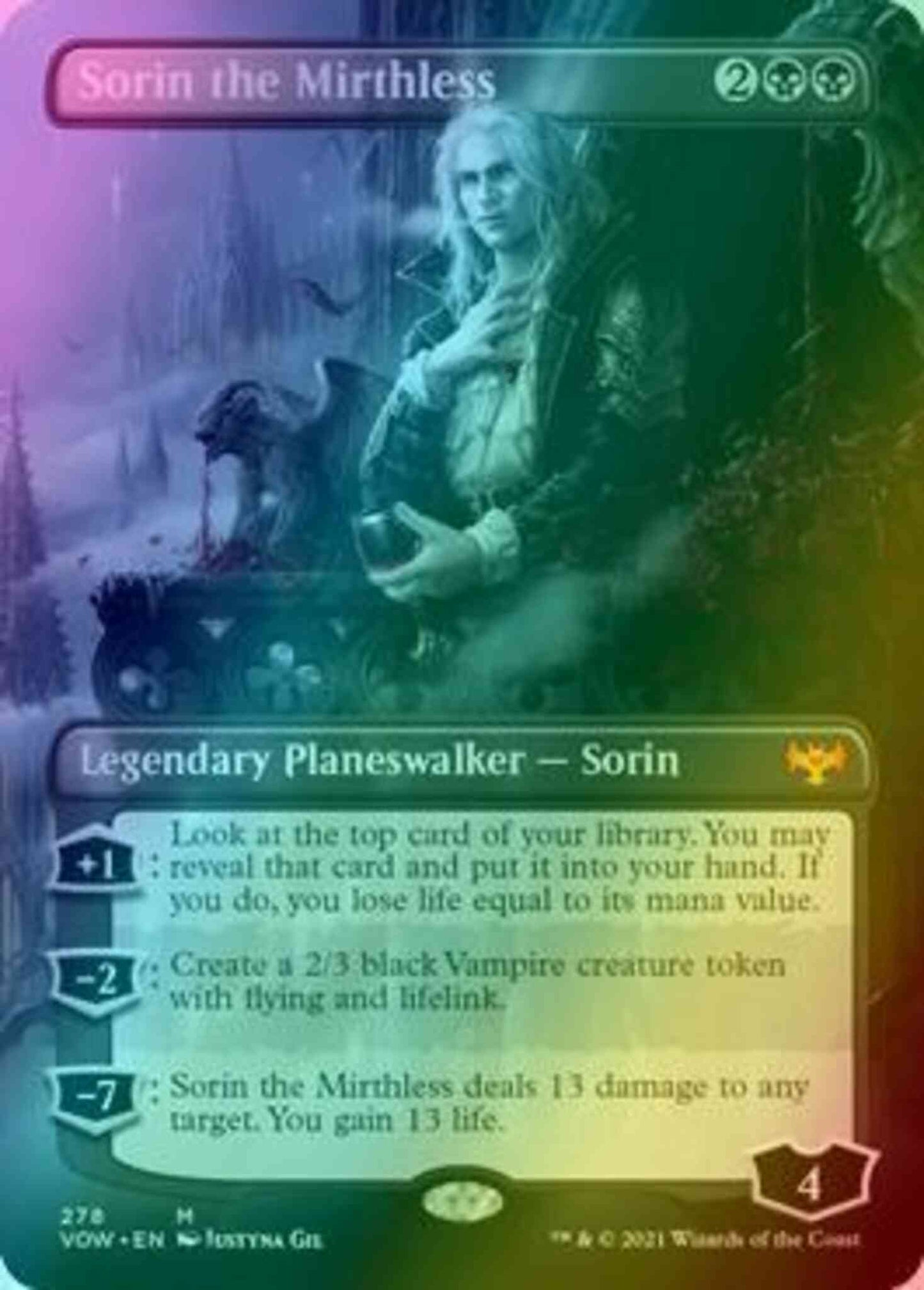 Sorin the Mirthless [278] [Borderless] [Innistrad: Crimson Vow] [Foil]