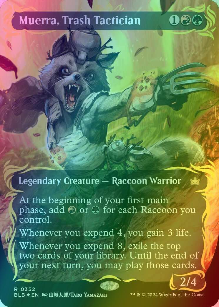 Muerra, Trash Tactician [352] [Borderless] [Anime] [Bloomburrow] [Raised Foil]