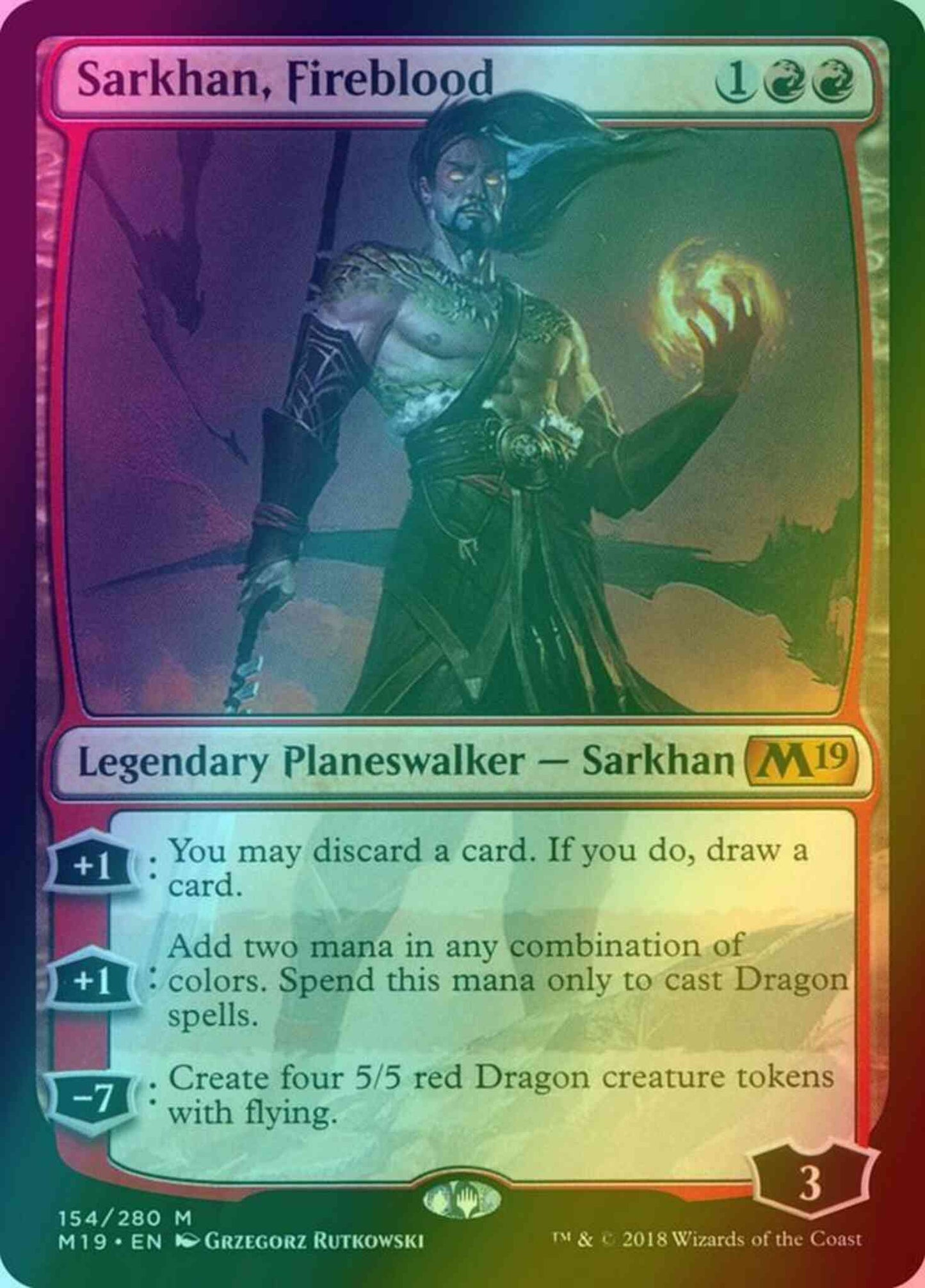 Sarkhan, Fireblood [154] [Core Set 2019] [Foil]