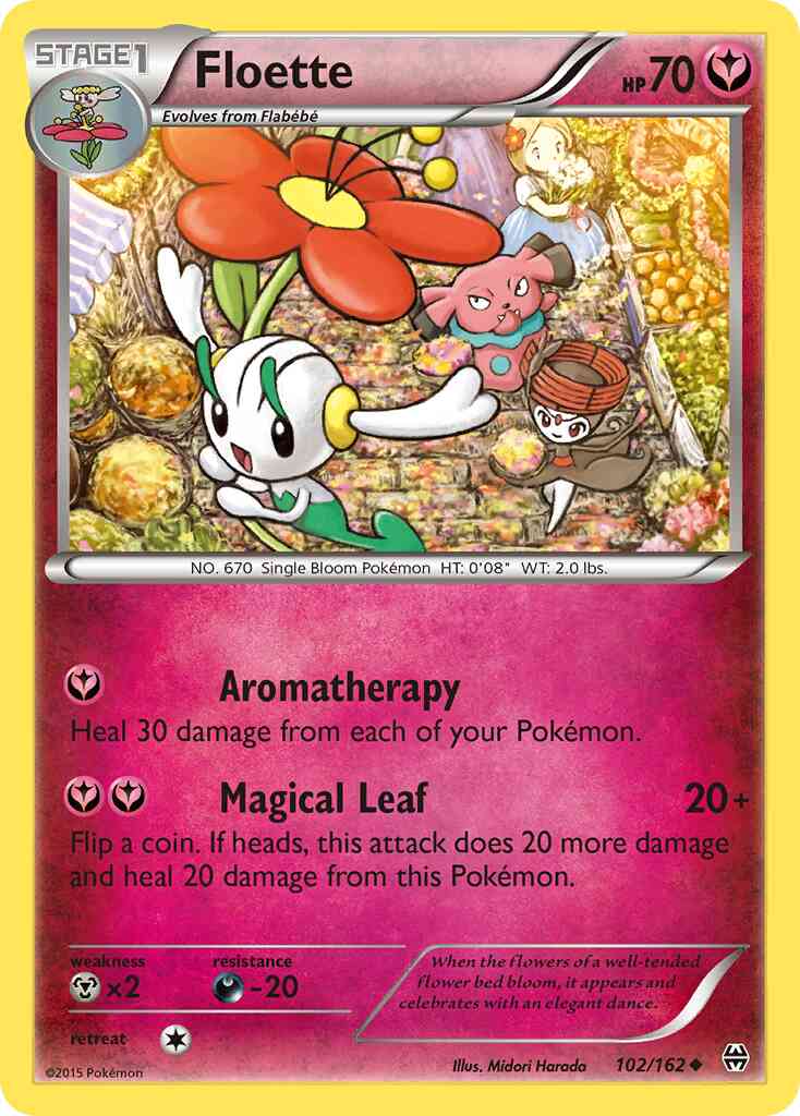 Floette - 102/162 - Uncommon [xy8-102] [Reverse Holo]