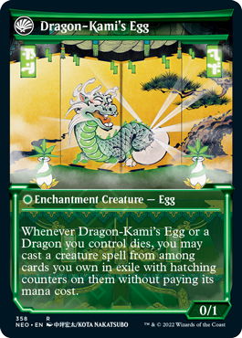The Dragon-Kami Reborn // Dragon-Kami's Egg [358] [Soft Glow Showcase] [Kamigawa: Neon Dynasty] [Non-Foil]