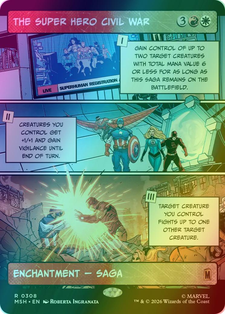 The Super Hero Civil War [308] [Panel Showcase] [Marvel Super Heroes] [Foil]