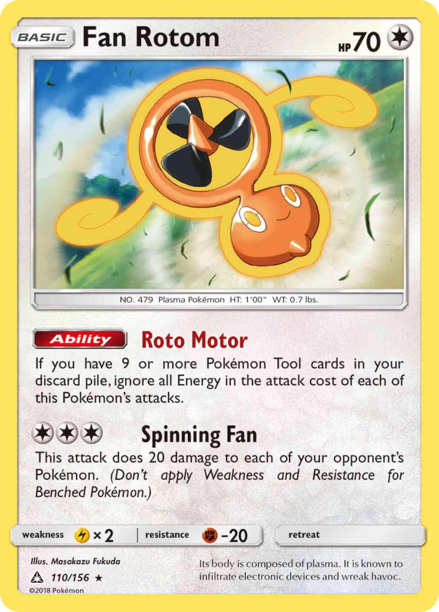 Fan Rotom - 110/156 - Rare [sm5-110] [Reverse Holo]