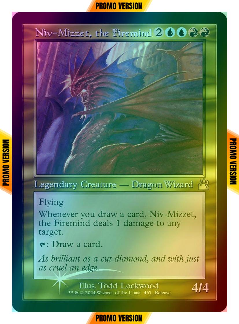 Niv-Mizzet, the Firemind [467] [Retro Frame] [Release Promo] [Ravnica Remastered] [Foil]