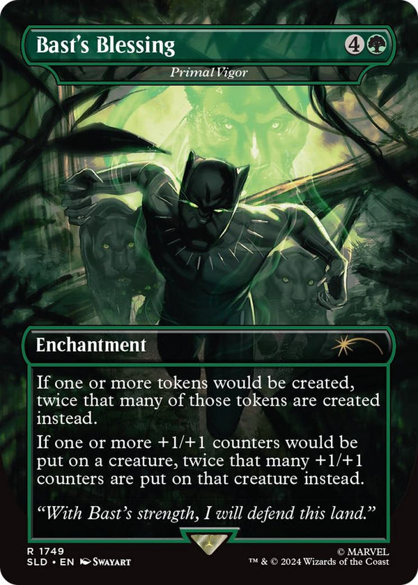 Bast's Blessing - Primal Vigor [1749] [Borderless] [Marvel's Black Panther] [Secret Lair Drop] [Non-Foil]