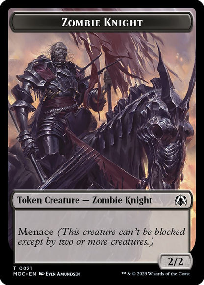 Human Token (06) // Zombie Knight Token (21) [March of the Machine: Commander: Tokens] [Non-Foil]