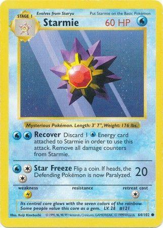 Starmie - 64/102 - Common - Shadowless [base1S-64] [Non-Holo]