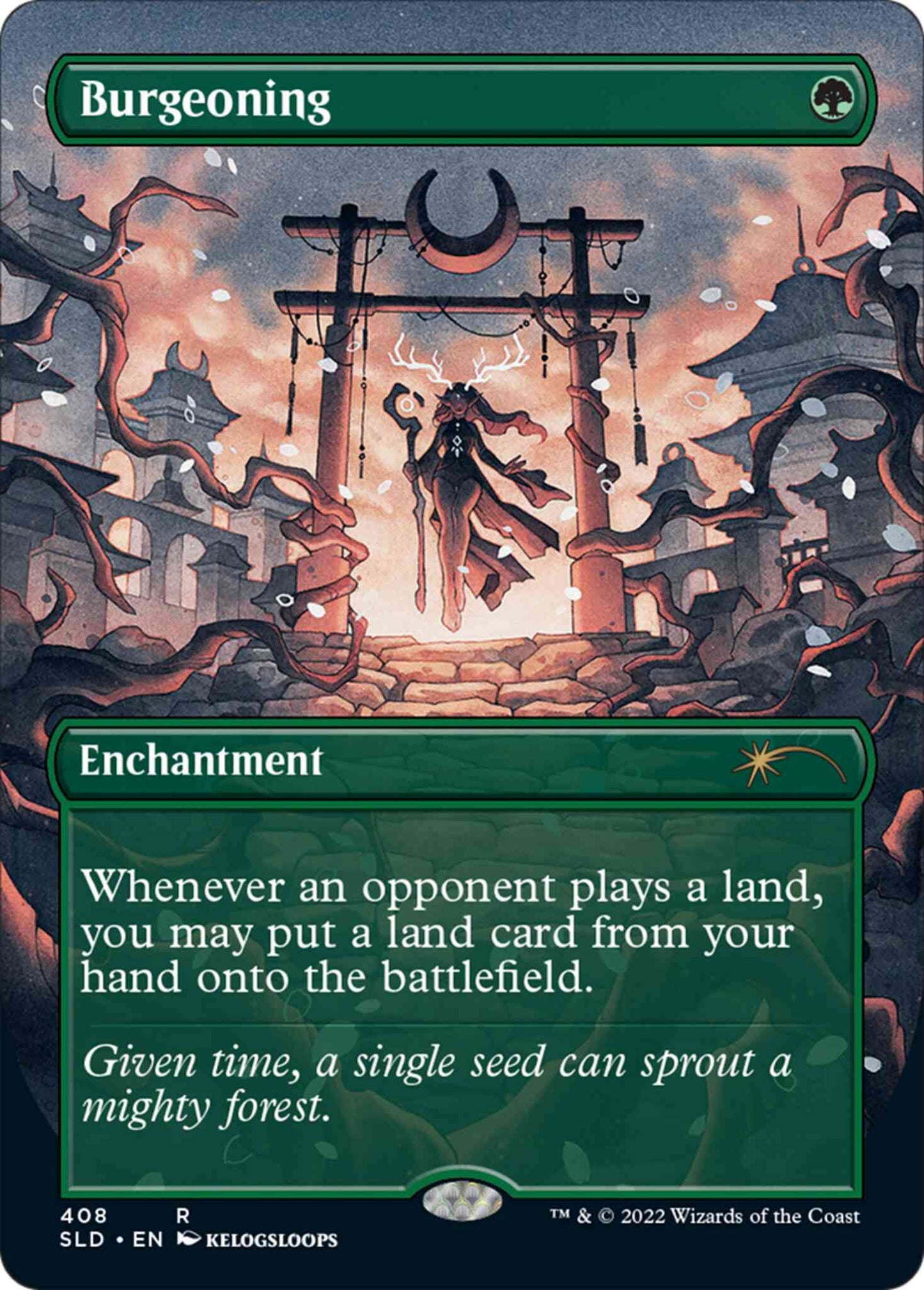 Burgeoning [0408] [Borderless] [kelogsloops] [Secret Lair Drop] [Non-Foil]