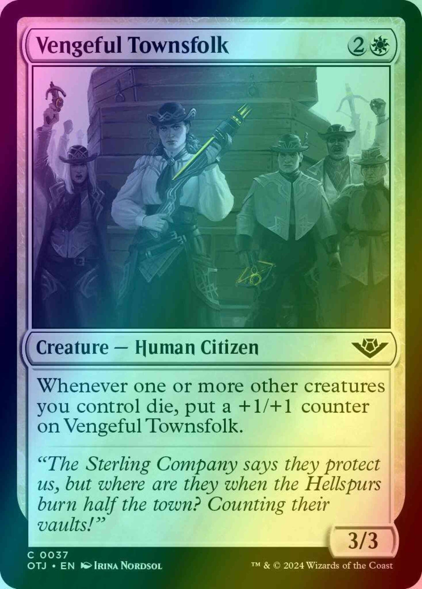 Vengeful Townsfolk [37] [Outlaws of Thunder Junction] [Foil]