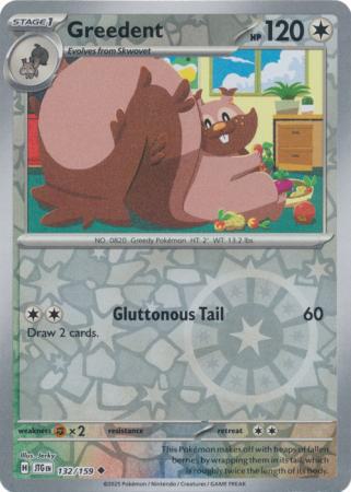 Greedent - 132/159 - Uncommon [sv09-132] [Reverse Holo]