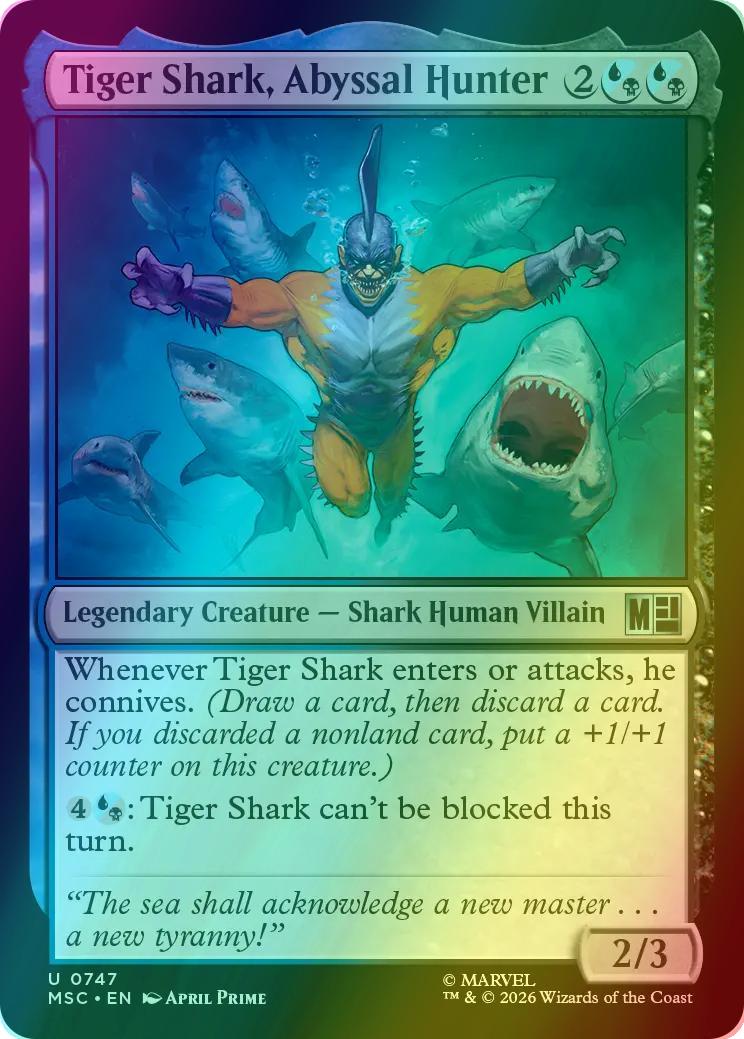Tiger Shark, Abyssal Hunter [747] [Jumpstart] [Marvel Super Heroes: Commander] [Foil]
