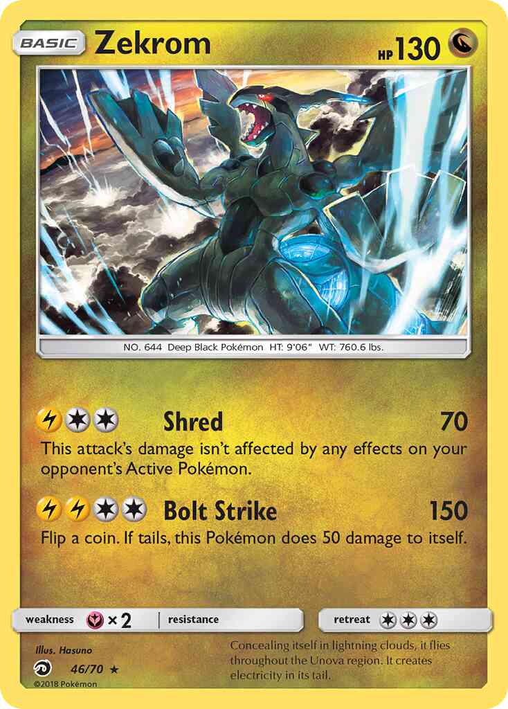 Zekrom - 46/70 - Rare Holo [sm75-46] [Reverse Holo]