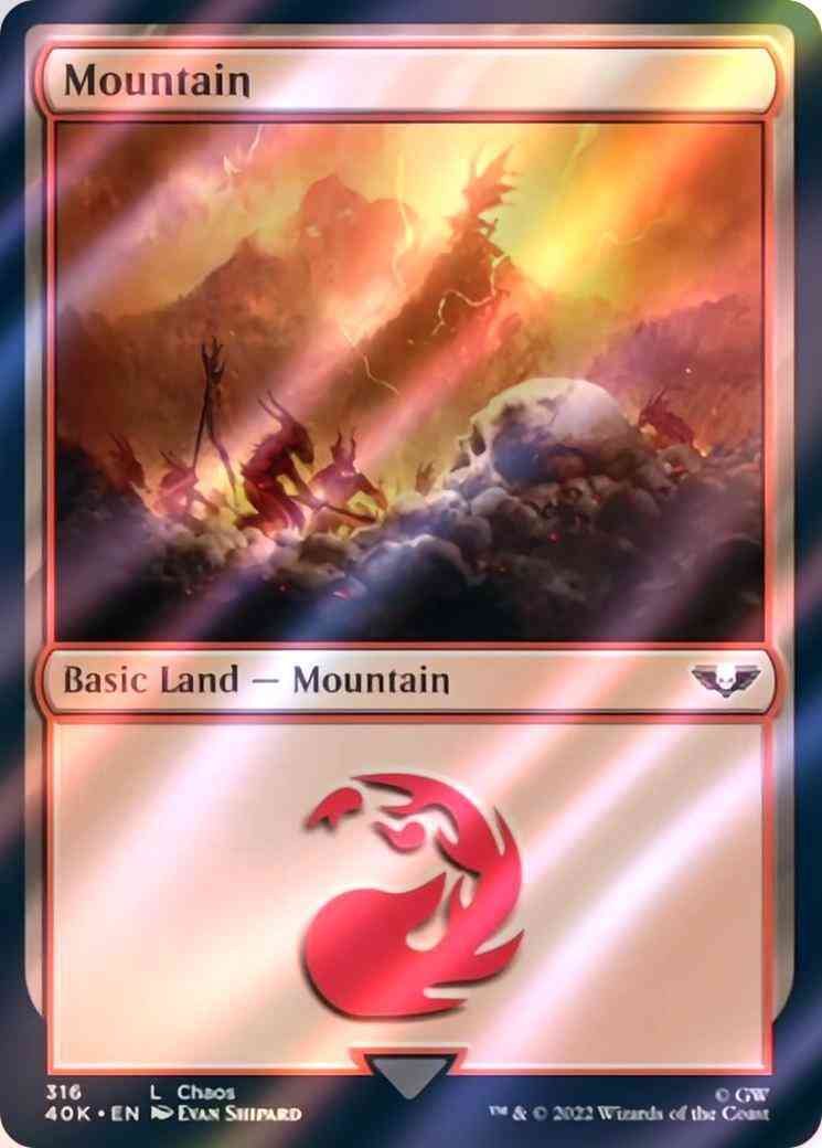 Mountain [316] [Chaos] [Universes Beyond: Warhammer 40,000] [Surge Foil]