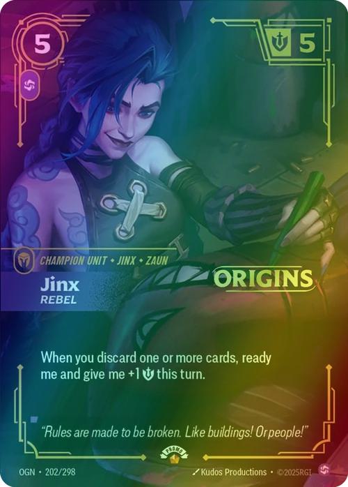 Jinx - Rebel - 202/298 [Riftbound Organized Play Promotional Cards] [Foil]