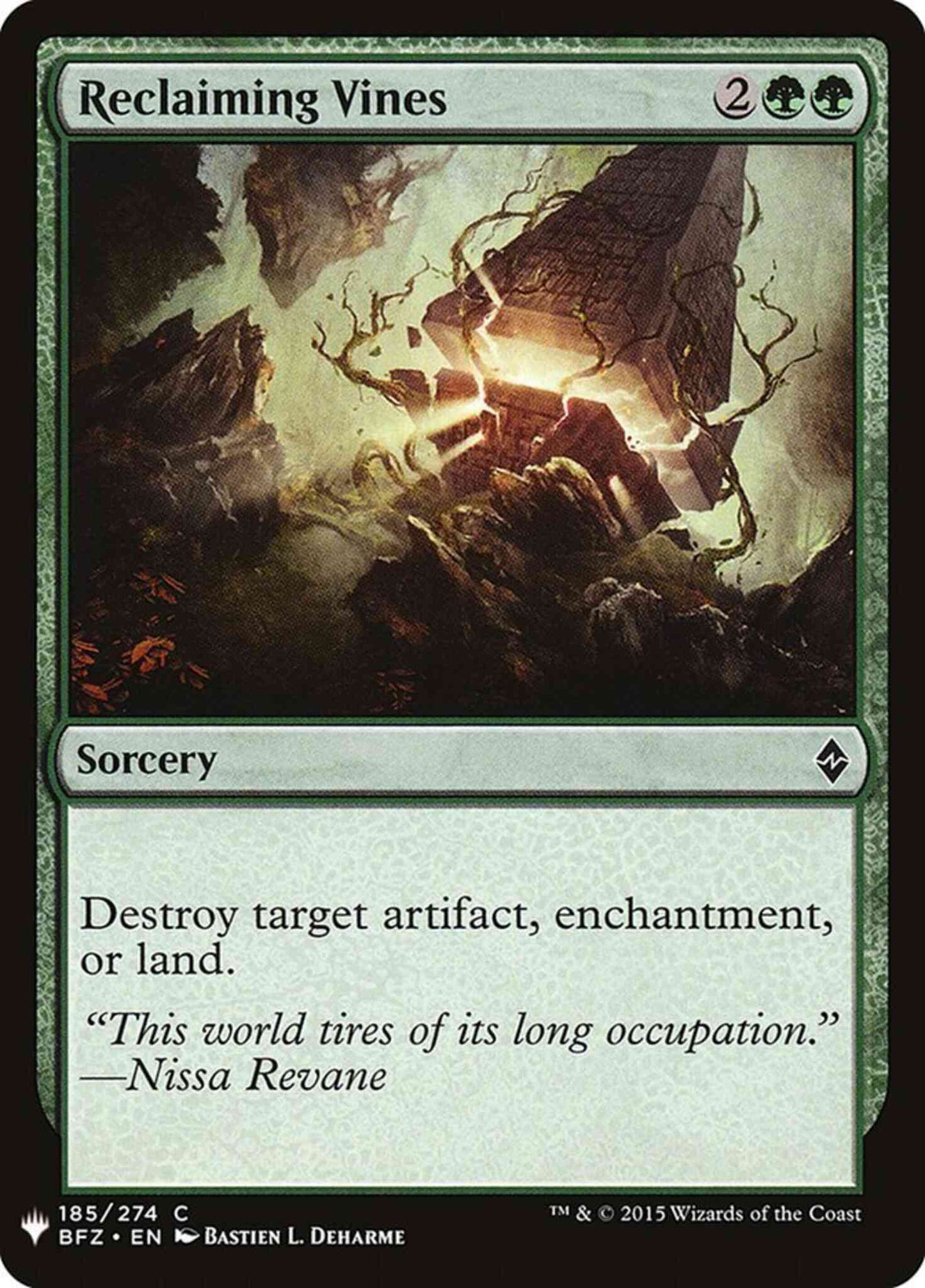 Reclaiming Vines [BFZ-185] [The List] [Non-Foil]