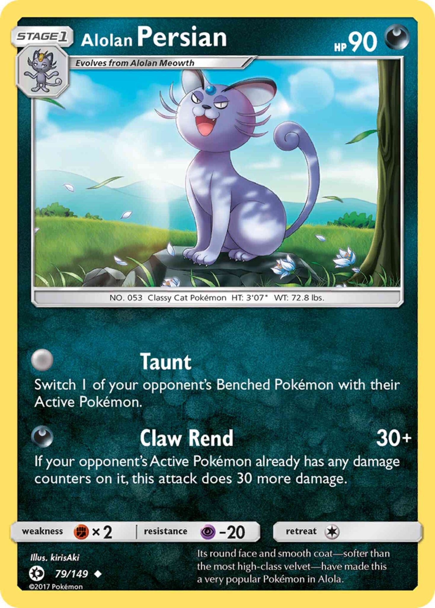 Alolan Persian - 79/149 - Uncommon [sm1-79] [Non-Holo]