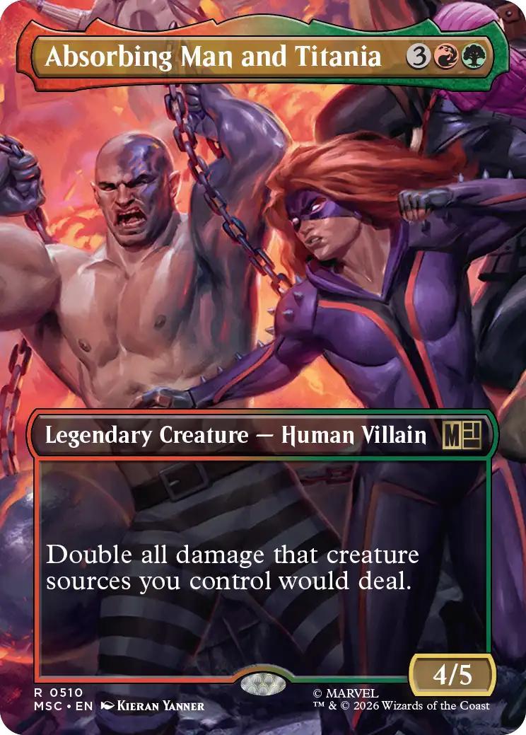 Absorbing Man and Titania [510] [Borderless] [Scene] [Marvel Super Heroes: Commander] [Non-Foil]