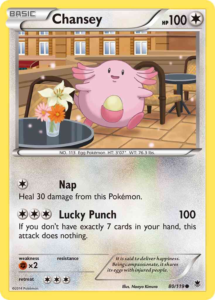 Chansey - 80/119 - Common [xy4-80] [Reverse Holo]