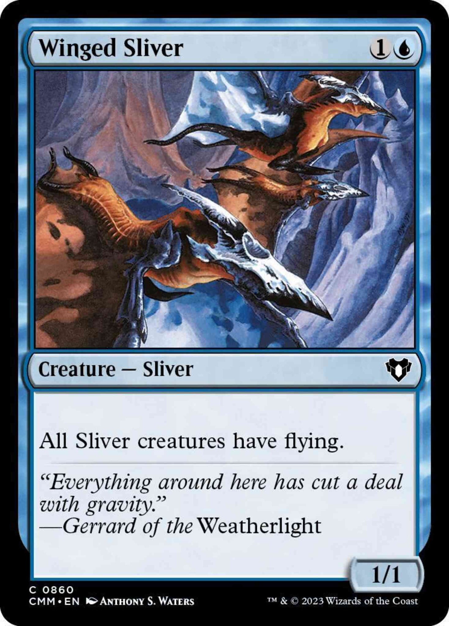 Winged Sliver [860] [Commander Masters] [Non-Foil]