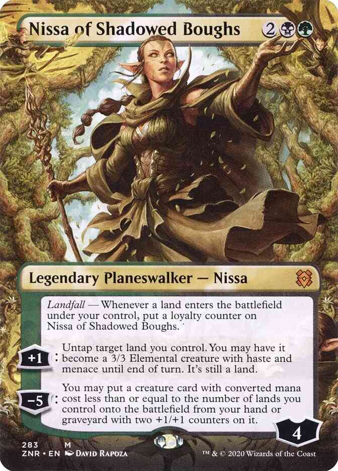 Nissa of Shadowed Boughs [283] [Borderless] [Zendikar Rising] [Non-Foil]