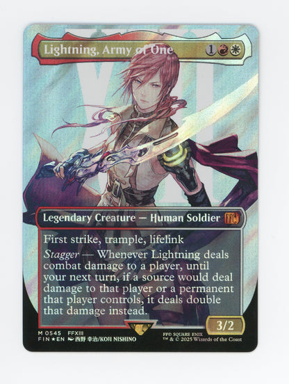 Lightning, Army of One — Borderless|Character|Surge Foil — ID 19516