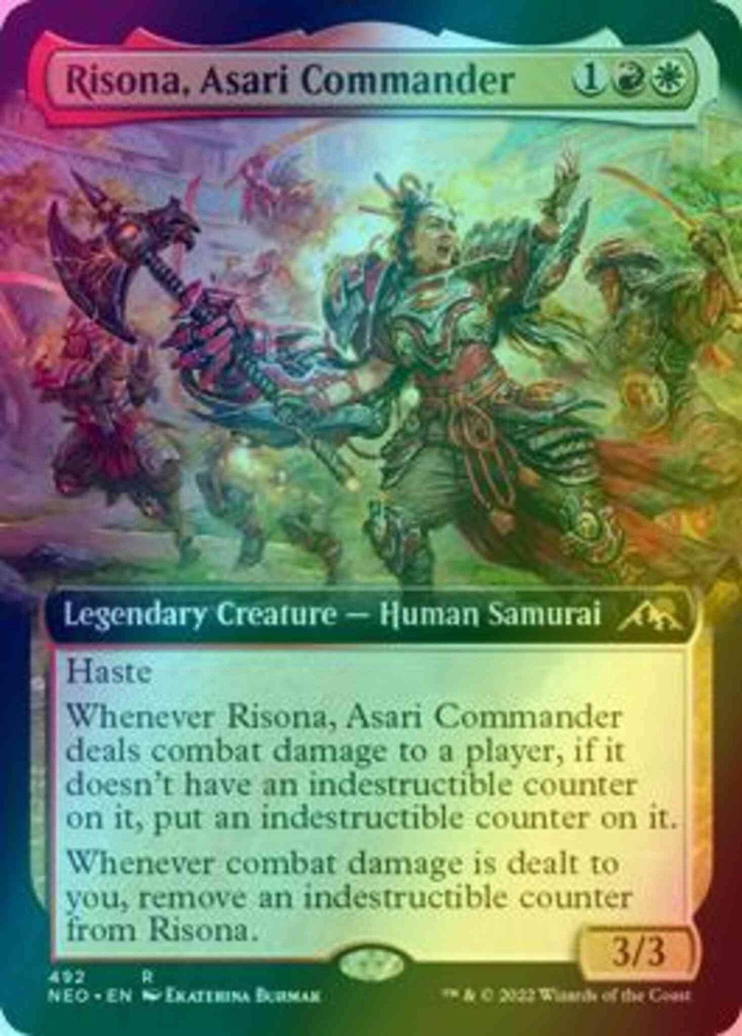 Risona, Asari Commander [492] [Extended Art] [Kamigawa: Neon Dynasty] [Foil]