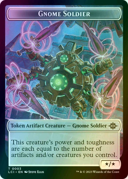 Gnome Soldier Token (03) // Treasure Token (02) [The Lost Caverns of Ixalan: Tokens] [Foil]