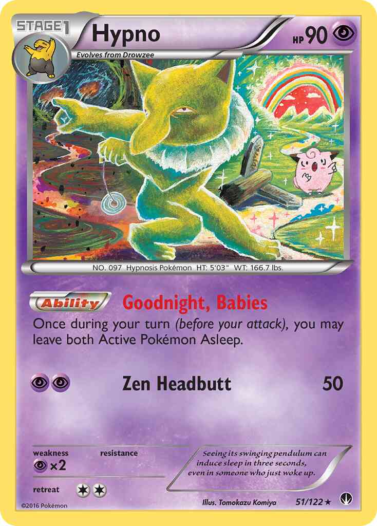 Hypno - 51/122 - Rare [xy9-51] [Reverse Holo]