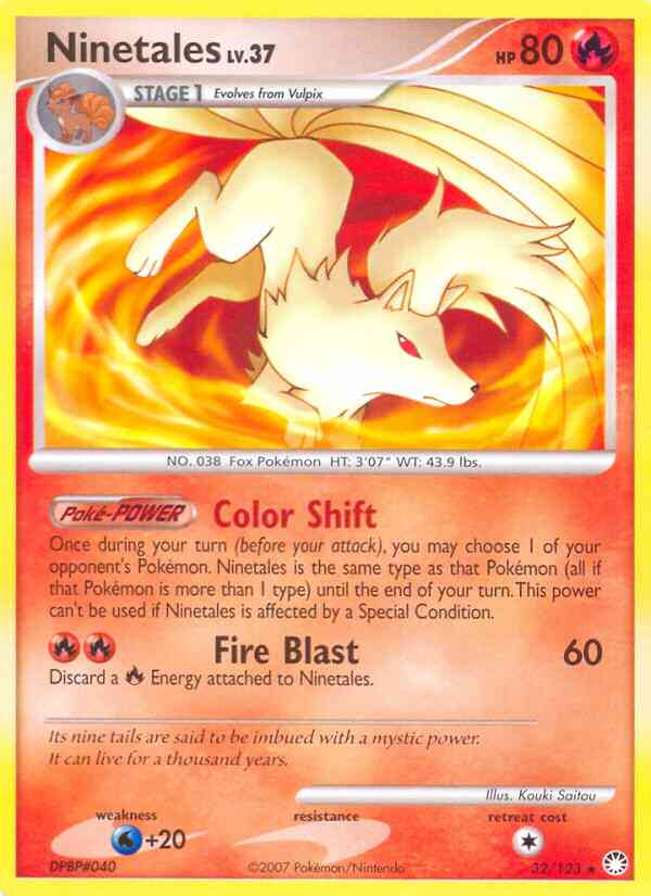 Ninetales - 32/123 - Rare [dp2-32] [Reverse Holo]