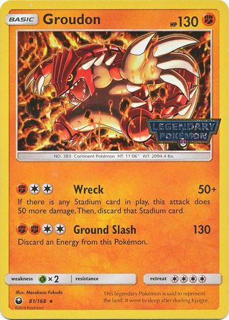 Groudon  - 81/168 - Promo [Legendary Pokémon stamp] [SM7MSP-81] [Cosmos Holo]