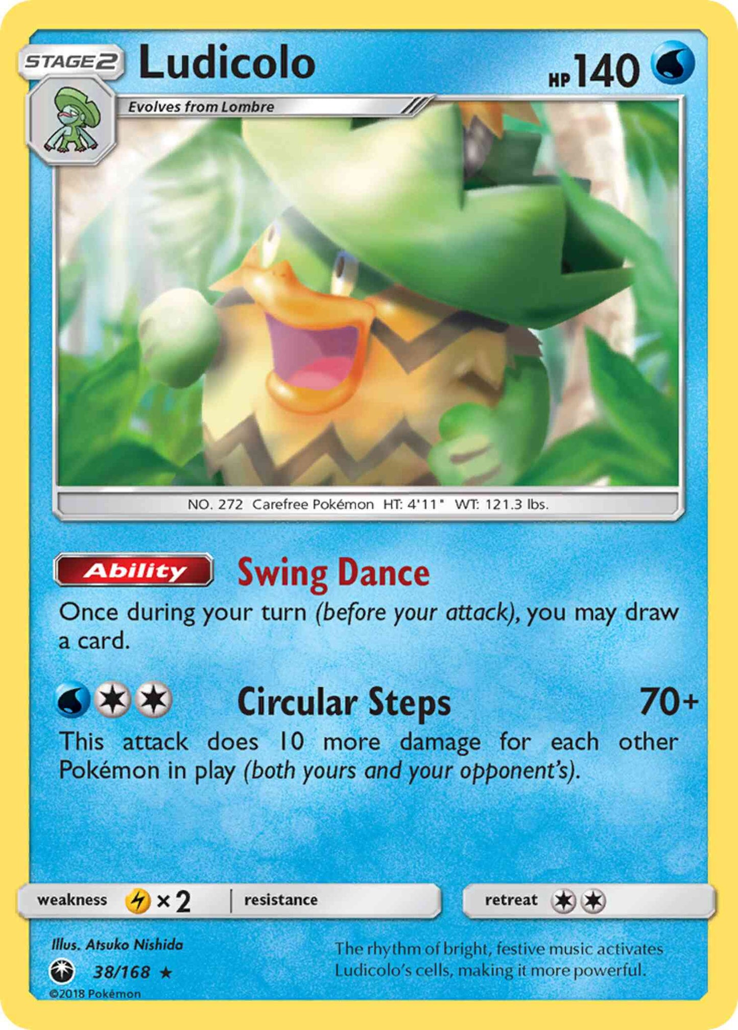 Ludicolo - 38/168 - Rare Holo [sm7-38] [Reverse Holo]