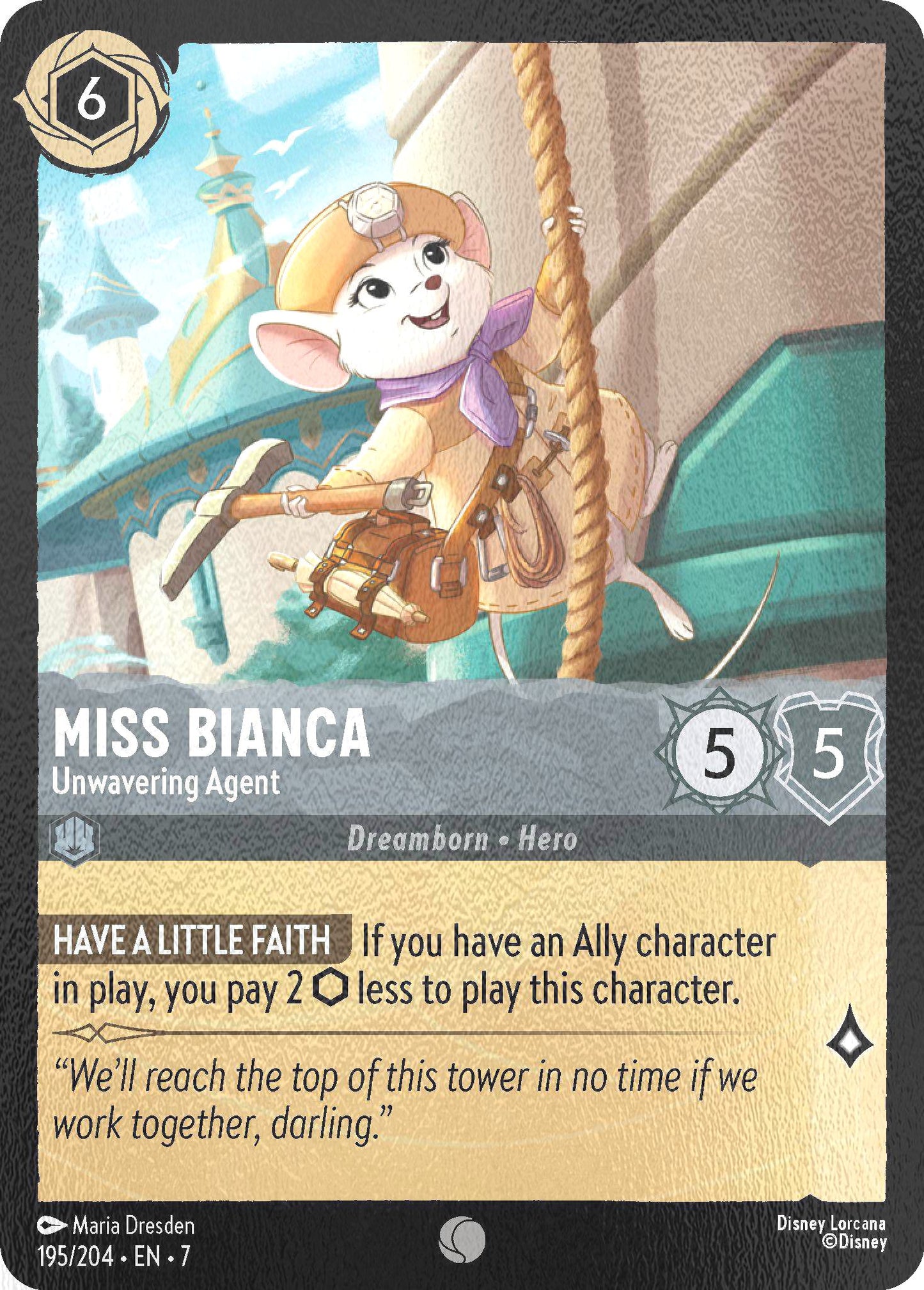 Miss Bianca - Unwavering Agent - 195/204 [Archazia's Island] [Cold Foil]