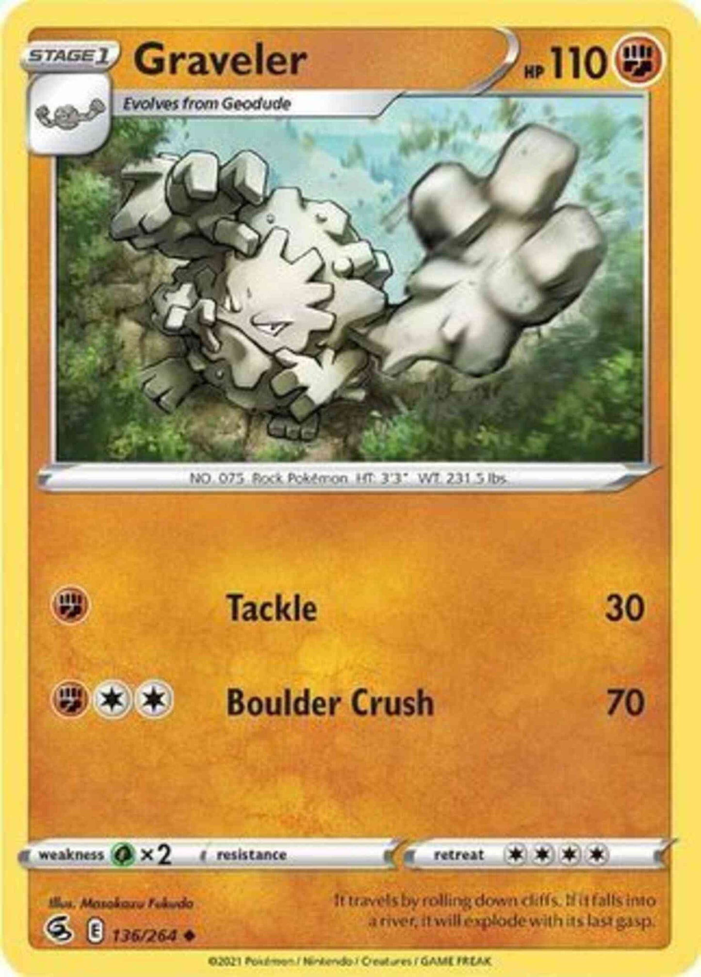 Graveler - 136/264 - Uncommon [SWSH8-136] [Non-Holo]